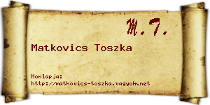 Matkovics Toszka névjegykártya